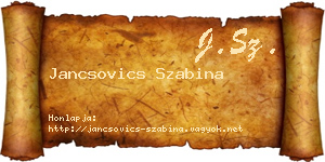 Jancsovics Szabina névjegykártya